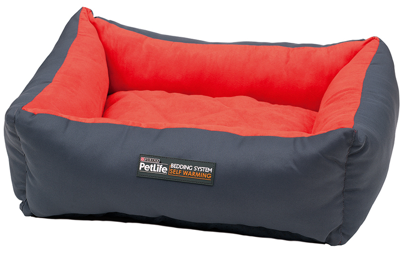 Purina Petlife Self Warm Cuddle Dog Bed Orange/Large
