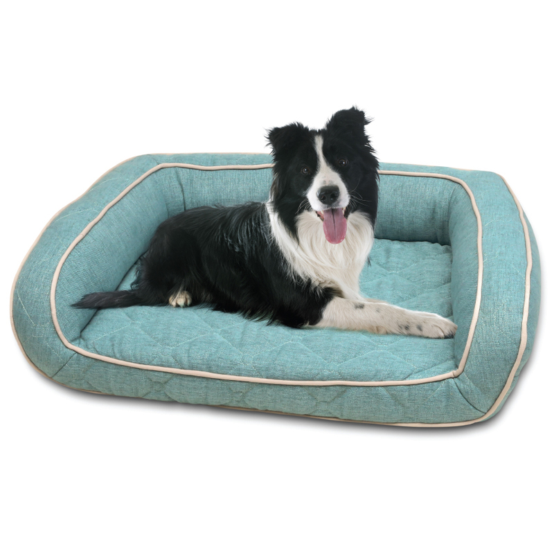 Purina Petlife Quilted Orthopedic Sofa Dog Bed Teal Large HOOTGET
