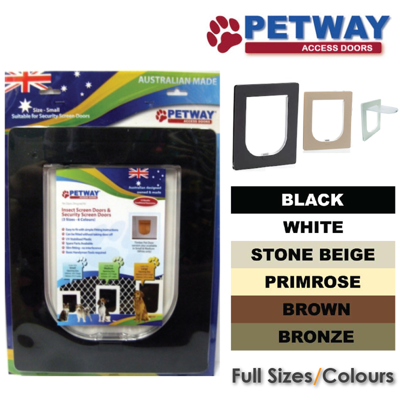 PETWAY Pet Door for Security Door 3 Size/6 Colour Free Shipping