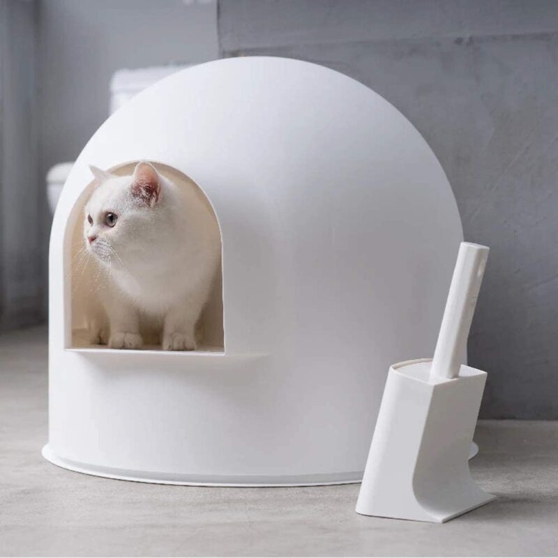 Pidan Igloo Snow House Portable Hooded Cat Toilet Litter Box Tray House