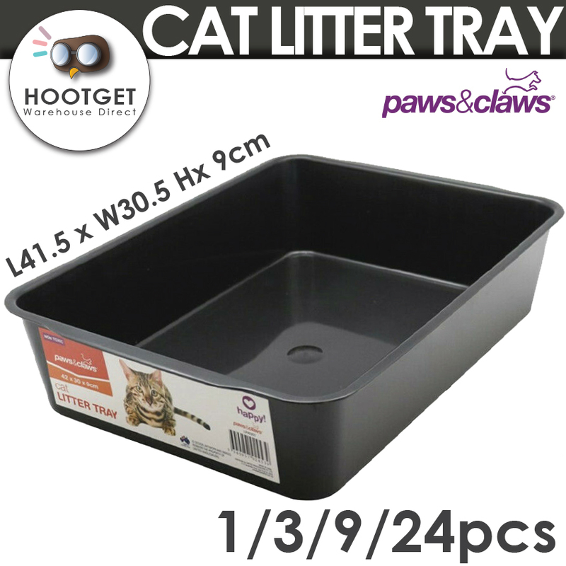 Cat Litter Tray Kitten Toilet Pan Trays Box Cleaning Plastic Black 1/ 3 /9 /24pc - Picture 4 of 15