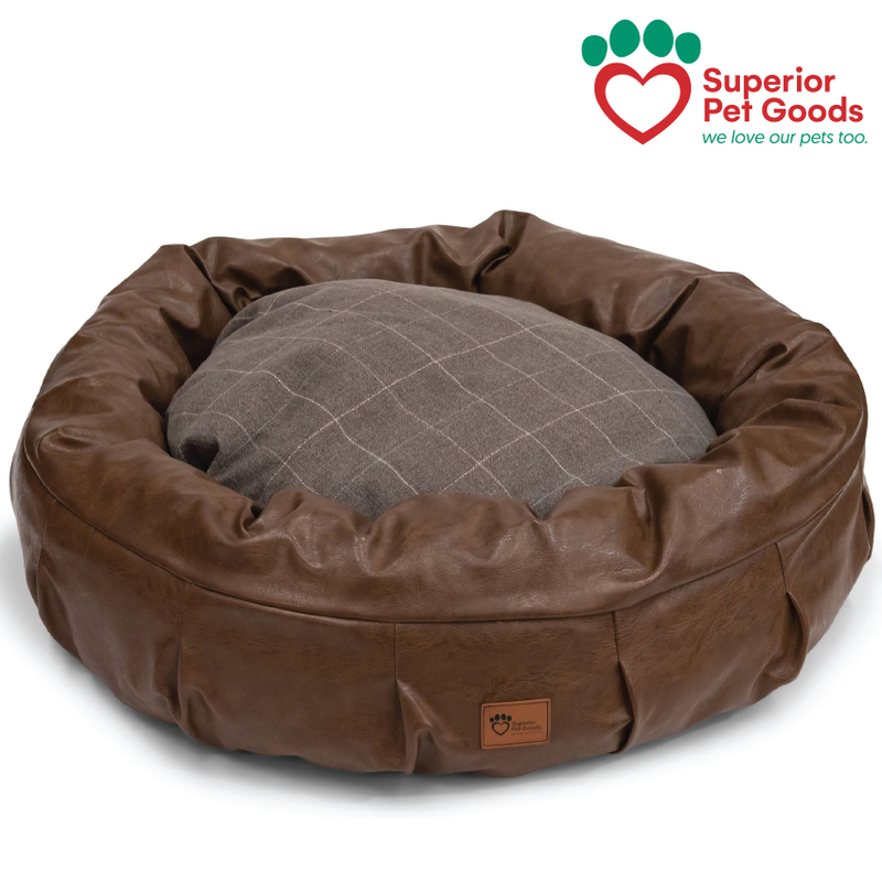 dog leather bed