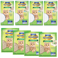 4 x Ezi Lockodour Natural Cat Litter Pellets 2L + 4 x Ezi LockOdour Litter Pads (16PKT)