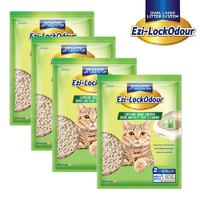 4 x 2kg Ezi-LockOdour Litter System Natural Mineral Zeolite Pellets Cat Litter