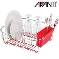 Avanti Small Slimline Dish Rack Red