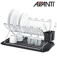 AVANTI RENO Two Tier Folding Dish Rack Drainer Caddy Tray
