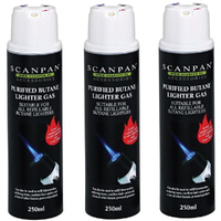 3 x Scanpan Classic Butane Gas Cylinder 250ml