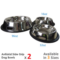 Superior Pet Goods  Antiskid Side Grip Pet Bowls - 3 SIzes