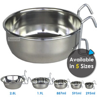 Superior Pet Goods Stainless Steel Bird Coop Cups 