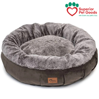 Harley Dog Bed Brown Faux Rabbit Fur & Brown Velvet