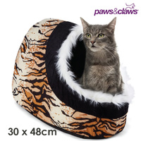 Paws & Claws Animal Print Pet Cat Bed Cave Igloo