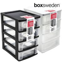 BoxSweden 4 Tier Desktop Drawer Cabinet Office Storage Box