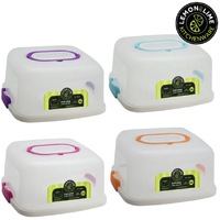 Lemon & Lime 33cm Square Plastic Cake Dessert Container Box Holder w/Lid