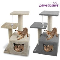 Hideaway Cat Tree Scratching Tower with Toy Double Platform