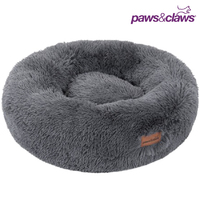 Paws & Claws Round Calming Plush Cat Dog Bed Small