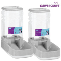 Pet Dog Cat Water Food Dispenser Set 3.8L