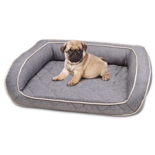 Purina Petlife Quilted Ortho Dog Sofa Dog Bed Grey Small
