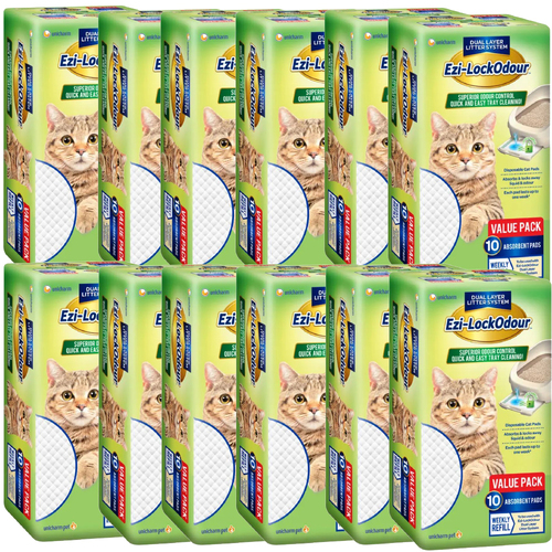12 x 10 Ezi LockOdour Cat Litter System Absorbant Cat Pads (120pkt)