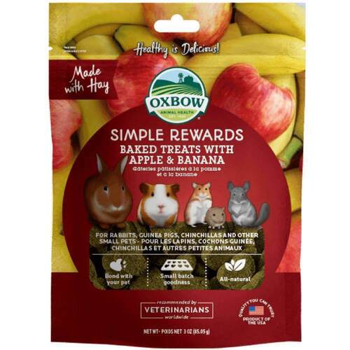 Oxbow Simple Rewards Timothy Treats Apple & Banana 85g