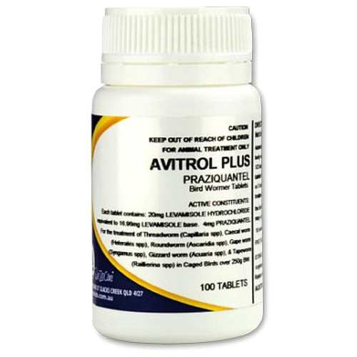 Fidos Advitrol Plus Bird Wormer Tablets  -  100 Tablets 