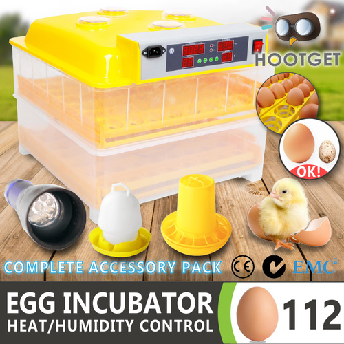 Egg Incubator Fully Automatic Digital LED Hatch 112 Eggs