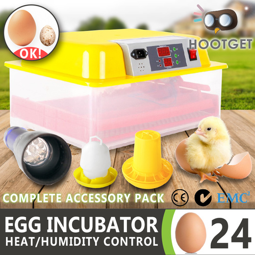 Egg Incubator Fully Automatic Digital LED Hatch 24 Eggs