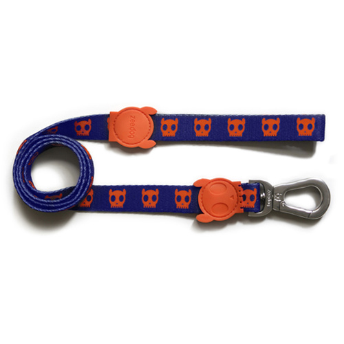 Zee.Dog Orange Skull Dog Leash - Small Size