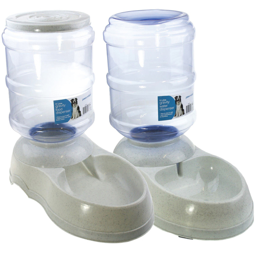 Paws n Claws Food/Water Gravity Pet Feeder - Food And Water Set 11L