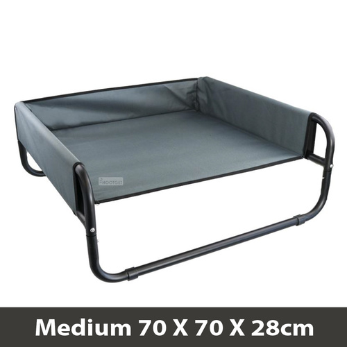 Walled Suspension Pet Raised Frame Dog Bed - Grey/Medium