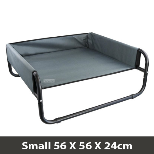 Walled Suspension Pet Raised Frame Dog Bed - Grey/Small