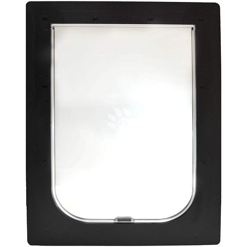 PETWAY Pet Door for Security Door - Black / Large