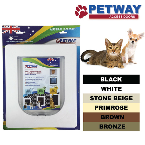 PETWAY Small Pet Door for Security Door -  Brown