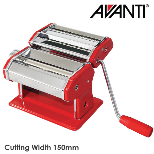 Avanti Stainless Steel Pasta Making Machine 150mm Red