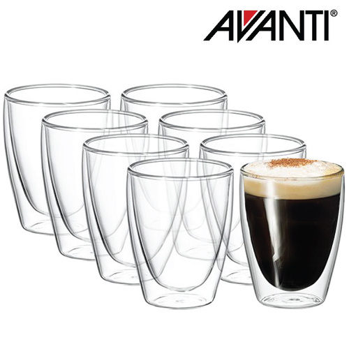 Avanti Caffe Twin Wall Glass 250ml  8 Piece Set