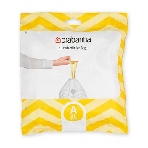 Brabantia Perfect Fit Compostable Bin Liner Code A (3L) 40 Bags