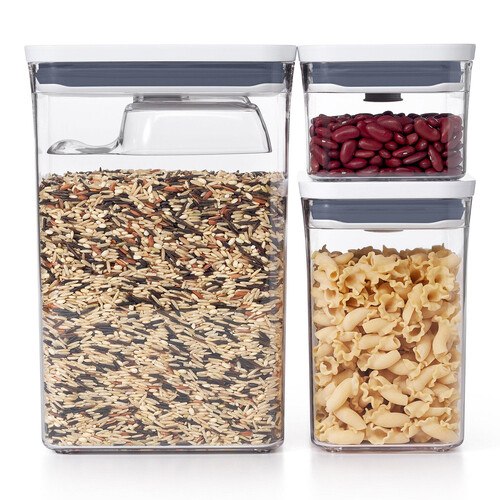 OXO Good Grips POP 3 Piece Rectangle Airtight Container Set with Scoop