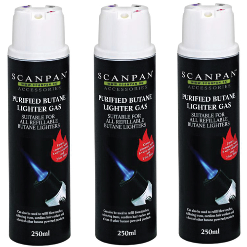 3 x Scanpan Classic Butane Gas Cylinder 250ml