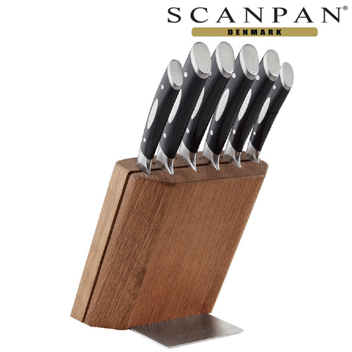 SCANPAN Classic 7pc Oak Knife Block Set
