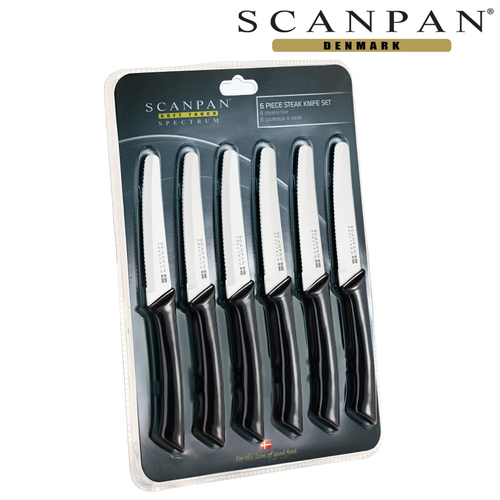 Scanpan Soft Touch Spectrum 6 Piece Steak Knives Black