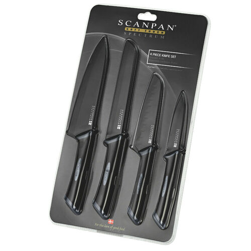 Scanpan Spectrum 4 Piece Knife Set - Black/Grey