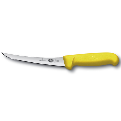Victorinox Boning Knife Curved Narrow Blade Fibrox Yellow 12cm
