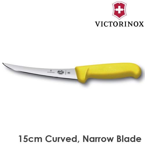 Victorinox Boning Knife Curved Narrow Blade Fibrox Yellow 15cm