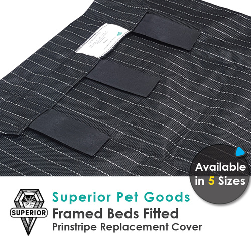 Superior Pet Goods Pinstripe Raised Dog Bed Replacement Cover - Mini