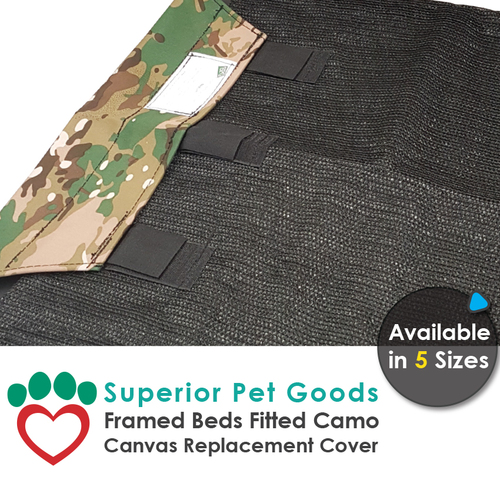 Superior Pet Goods Camo Canvas Raised Dog Bed Replacement Cover - Mini
