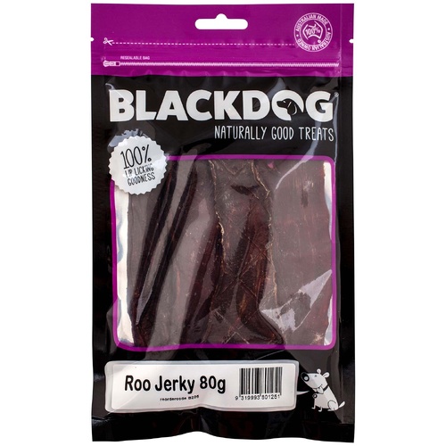 Blackdog Roo Jerky 80g – Lean & Natural Kangaroo Dog Treats