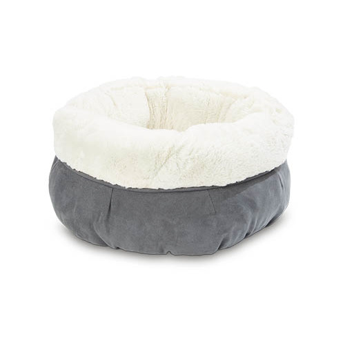 Cat Pet Snuggle Round Bed Grey