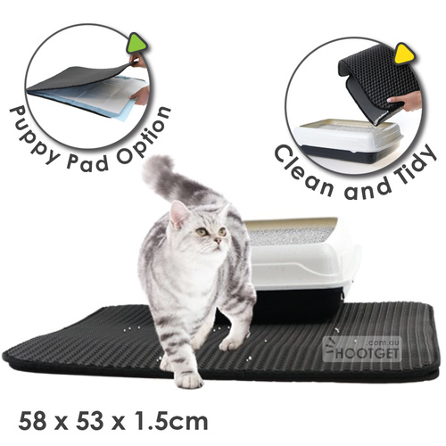 Double Layer Cat Litter Tray Trap Mat
