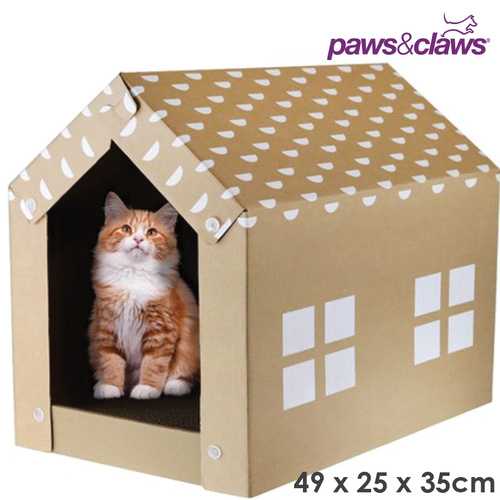 Paws & Claws Cat Scratching Cardboard House