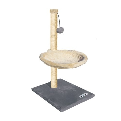 Paws & Claws Cat Tree Scratching Post with Sleeper and Toy Grey