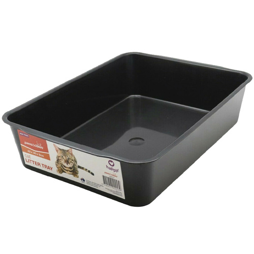 Plastic Black Cat Litter Tray Kitten Toilet Pan Trays x 1